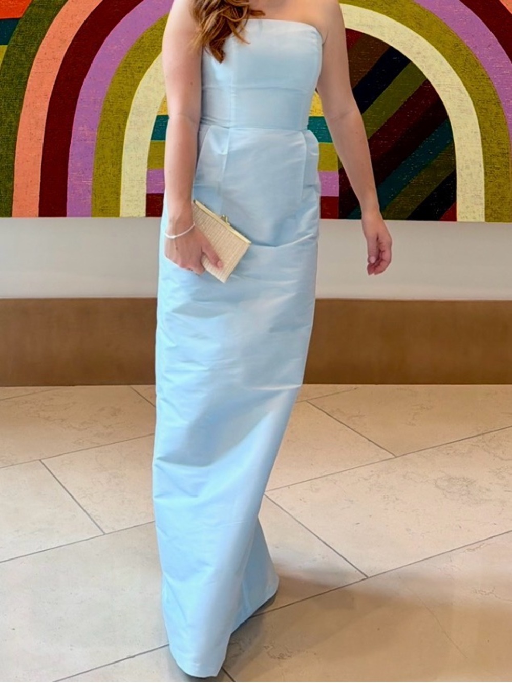 LulaKate Hannah Bodice With Brunch Skirt in Sky Shantung
